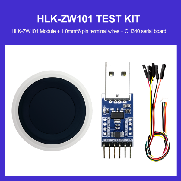 Hi-link fingerprint recognition module ZW101 test kit/development board low-power finger detection capacitive semiconductor fingerprint sensor
